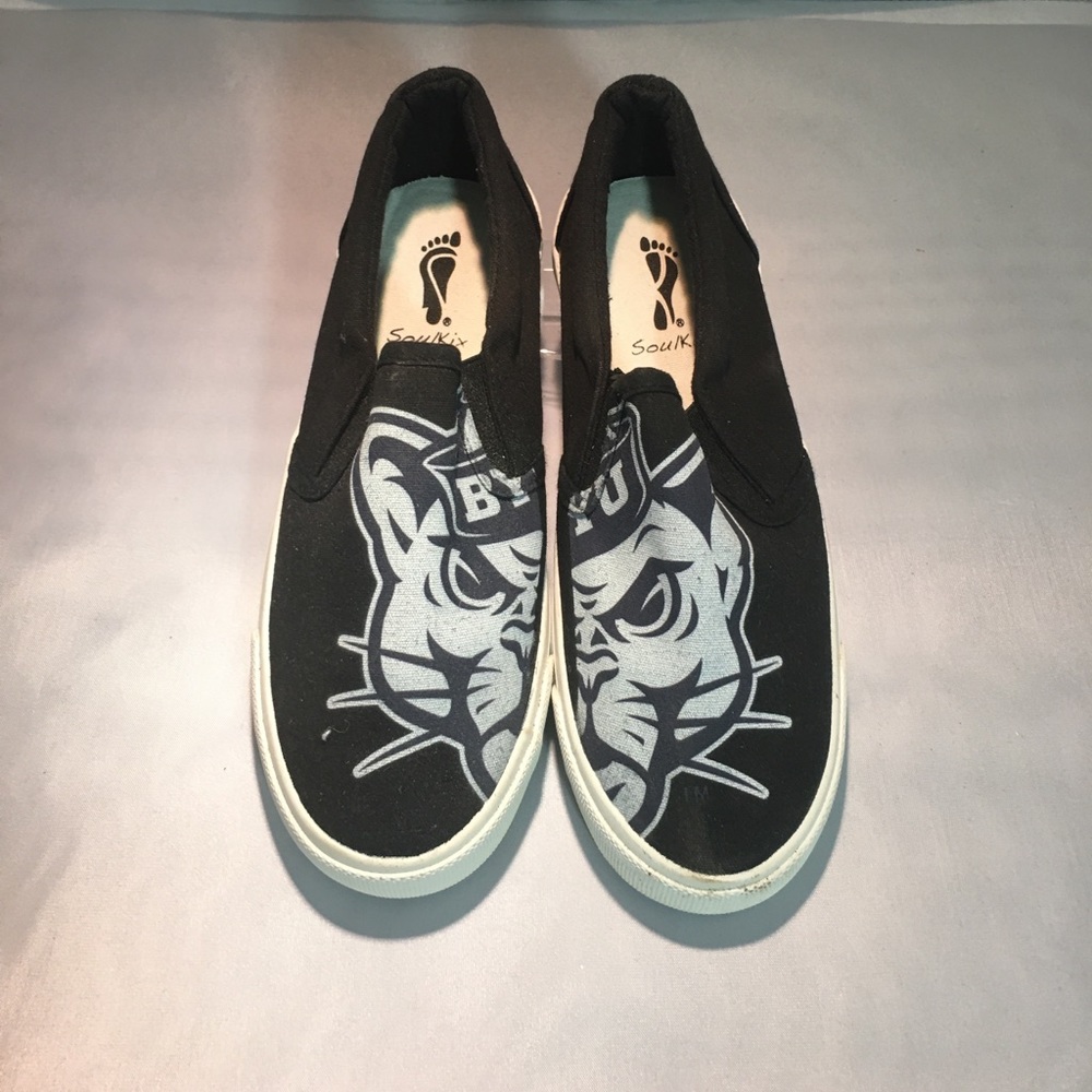 Custom BYU canvas slip-on shoes